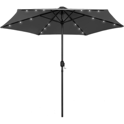 Ombrellone con Luci a LED e Palo in Alluminio 270 cm Antracite - Antracite - Vidaxl precio