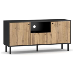 Bewer Elegante Mobile Tv In Stile Scandinavo, Nero / legno 140 Cm características