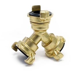 Distributore a Y in ottone 2x 26.44 mm (3/4') con raccordo rapido características