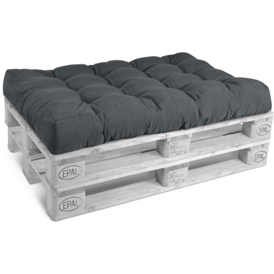 Beautissu - Cuscino seduta per bancali o ecopallets di legno Style Grigio grafite, 120x80x15 cm