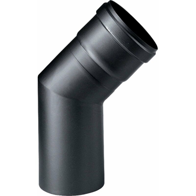 Apros - Curva a gomito per canna fumaria stufa a pellet in acciaio nero da 1,2 mm -Ø 100 mm / 45°