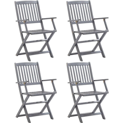 Sedie da Giardino Pieghevoli in Legno Massello d'Acacia Grigio vari modelli modelli : 4 pz en oferta