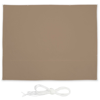 Tenda a Vela Rettangolare, Misure 3 x 4m, Impermeabile, Anti UV, Corde di Supporto, Terrazza e Giardino, Caffè