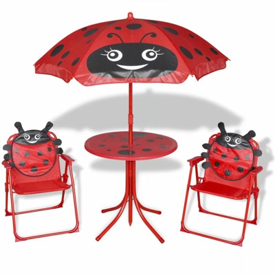 Set da Bistrot da Giardino per Bambini con Ombrellone Rosso