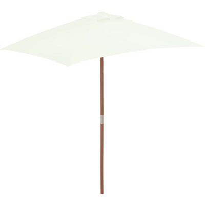 Asupermall - Ombrellone da Esterni con Palo in Legno 150x200 cm Sabbia