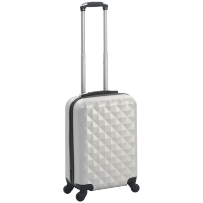 Trolley a Custodia Rigida Argento Lucido ABS - Argento - Vidaxl