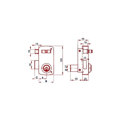 SERRATURA DA APPLICARE 5056A 70 HE DR. - Lince