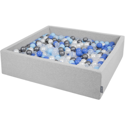 Piscina Di Palline 120X30cm/200 Palline Grande Quadrato Per Bambini Fabbricato In EU, Grigio Chiaro:Perla/Blu/Azzurro/Trasp/Argento - grigio precio
