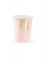 6 Bicchieri in cartone tropical rosa e dorati 220 ml