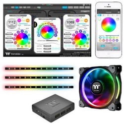 Ventola Case Riing 12 RGB Kit 3 Ventole 3 Strisce Led e Controller en oferta