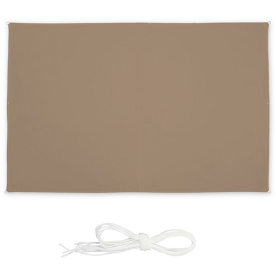 Tenda a Vela Rettangolare, Misure 2 x 3m, Impermeabile, Anti UV, Corde di Supporto, Terrazza e Giardino, Caffè