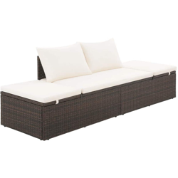 Lettino da Giardino Marrone 195x60 cm in Polyrattan en oferta
