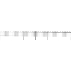 YOUTHUP Recinzione Giardino con Punta Tonda Acciaio 10,2x0,8m Nera - Nero en oferta