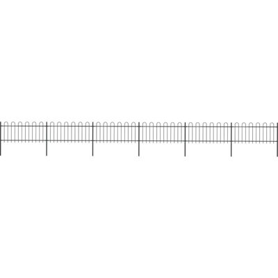 YOUTHUP Recinzione Giardino con Punta Tonda Acciaio 10,2x0,8m Nera - Nero