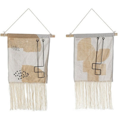 Decorazione pensile Ocra Metallo Poliestere (2 pcs) (36 x 54 x 54 cm) - Dkd Home Decor