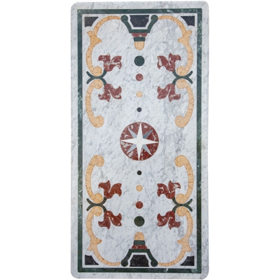 Piano Ripiano per Tavolo o Tavolino Rettangolare da Interno Esterno in Marmo