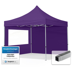 Gazebo Pieghevole Giardino 3x3m - 2 laterali Alluminio Telo PES300 100% Impermeabile Padiglione Mercati Sagre viola características
