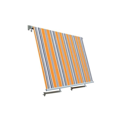 Tenda da sole a caduta con bracci per balconi 2,45 x 2,45 metri rigata gialla