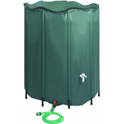 Serbatoio per Acqua Piovana Pieghevole con Rubinetto 1000 L - Verde - Youthup en oferta