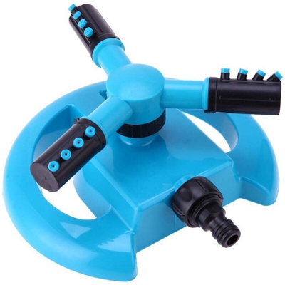 Irrigatore da giardino irrigatore automatico rotante a 12 fori blu