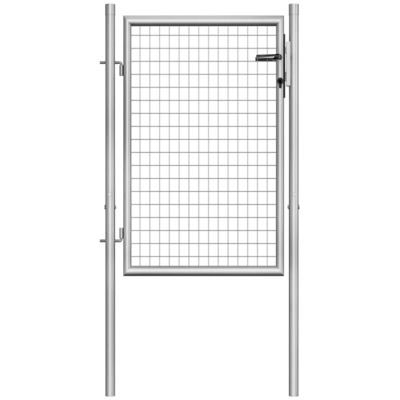 Cancello per Giardino in Acciaio Zincato 105x150cm Argento