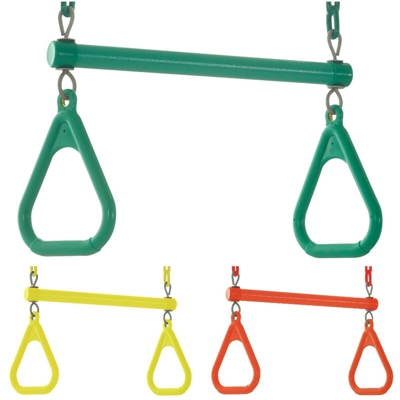 Trapezio con Anelli e Barra per Altalena per Bambini | Accessori da Giardino | Arancione