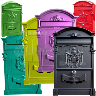 Cassetta Postale Buca Lettere In Stile Antico Classico In Alluminio Verniciato | Fucsia