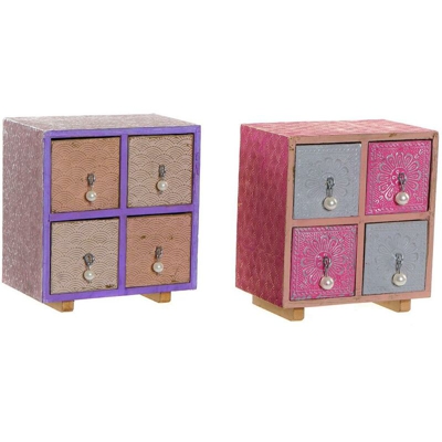 Scatola-Portagioie Ottone Legno di mango (2 pcs) - Dkd Home Decor