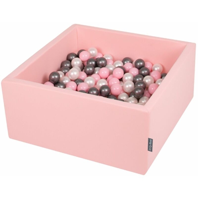 90X40cm/300 Palline ? 7CM Quadrato Piscina Di Palline Colorate Per Bambini Fabbricato In EU, Rosa: Perla/Rosa Chiaro/Argento - rosa: perla/rosa