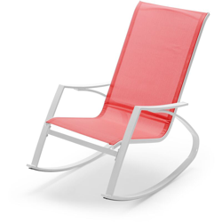 Sedia a dondolo da giardino con braccioli seduta color rosso precio