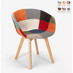 Sedia patchwork design nordico legno e tessuto cucina bar ristorante Pigeon | Patchwork 2 precio