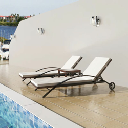 Lettini Prendisole con Tavolino in Polyrattan Marrone precio
