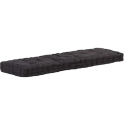 vidaXL Cuscino per Pallet e Pavimento in Cotone 120x40x7 cm Nero - Nero precio