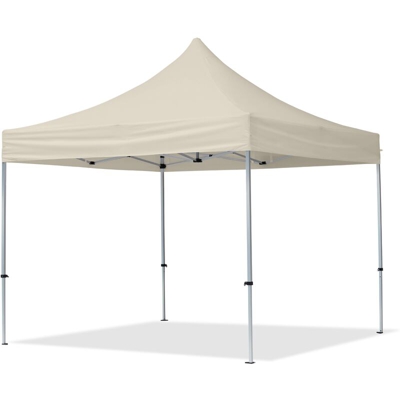 Gazebo Pieghevole Giardino 3x3m Alluminio Telo Poliestere PVC 100% Impermeabile Padiglione Mercati Sagre crema