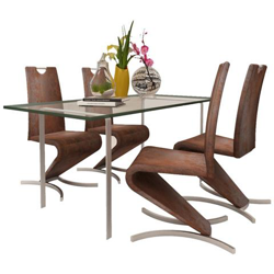 Sedia Marrone Oscillante Pelle Artificilale Appoggi A H Set 4 Pz precio