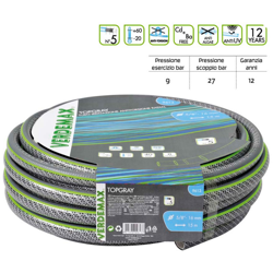 Tubo per irrigazione antitorsione verdemax topgray 5 strati diametro 5/8 rotolo metri 50 características