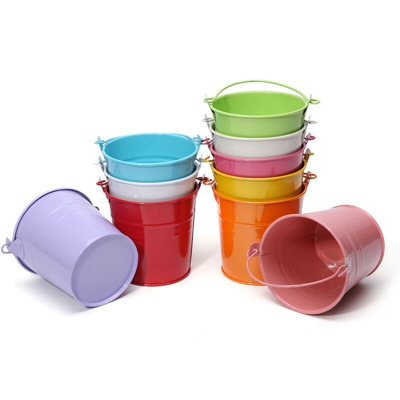 10PCS Jeteven metallo appeso vaso di fiori portafiori portatile secchio di ferro da appendere