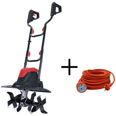 MOTOZAPPA ZAPPATRICE ELETTRICA RICHIUDIBILE 1kW MTE380 + PROLUNGA 20MT - Scheppach