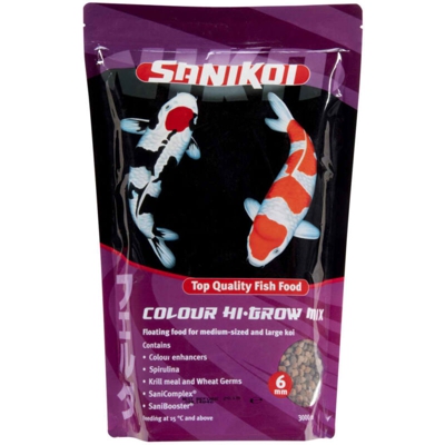 Sanikoi Colour Hi-Grow Mix 6mm 3000ml - pellet altamente proteici con Astaxantina per tutti i pesci da laghetto - Velda