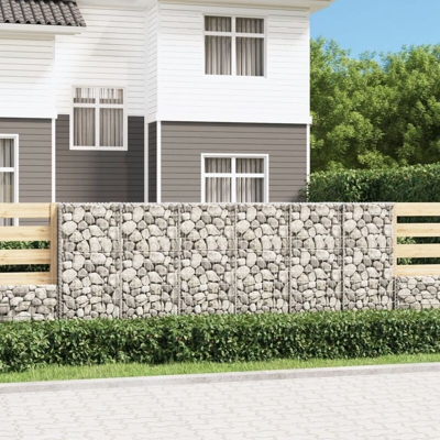 Gabbione con Copertura in Acciaio Zincato 300x50x100 cm - Argento - Youthup