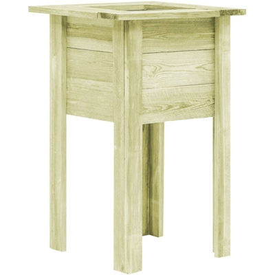 Letto Rialzato con Piedini 50x50x80 cm Legno Segato Impregnato - Verde - Vidaxl