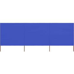 vidaXL Paravento a 3 Pannelli in Tessuto 400x80 cm Azzurro - Blu en oferta