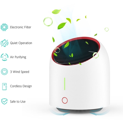 Purificatore d'aria da tavolo con filtro elettronico Nessuna necessita di sostituzione Rimuovi formaldeide Fumo di benzene PM2,5 Particelle di