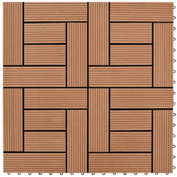 Set 11 Piastrelle in WPC 30 x 30 cm 1 mq marrone - Marrone precio