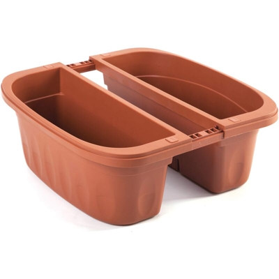 Fioriera doppia plastica cm.50 colore terracotta klunia - Bama