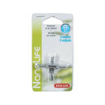 Zolux - rubinetto aria in metallo a 3 uscite