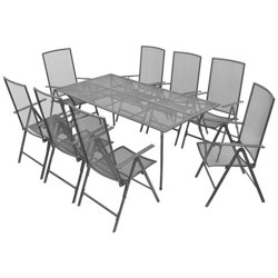 Set Mobili Da Pranzo 9 Pz Per Esterni In Rete Acciaio en oferta