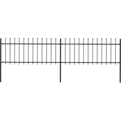 Recinzione Giardino con Punta a Lancia in Acciaio 3,4x0,8 m Nera - Nero - Youthup precio
