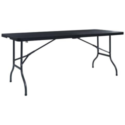Tavolo Da Giardino Pieghevole Nero 180x75x72 Cm In Rattan Hdpe en oferta