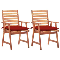 Sedie Da Pranzo Da Esterni Con Cuscini 2 Pz Massello Di Acacia en oferta